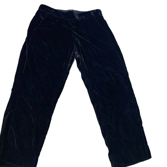 J. Crew Pull-on easy pants in velvet/velour sz 8 black Poll on elastic waist - Picture 8 of 9